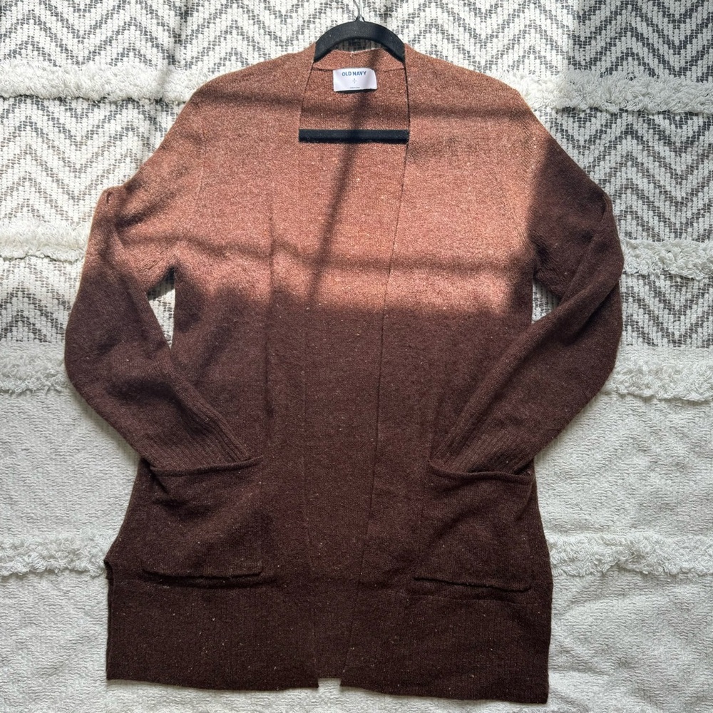 Old Navy Size S Brown Long-Line Open-Front Cardigan